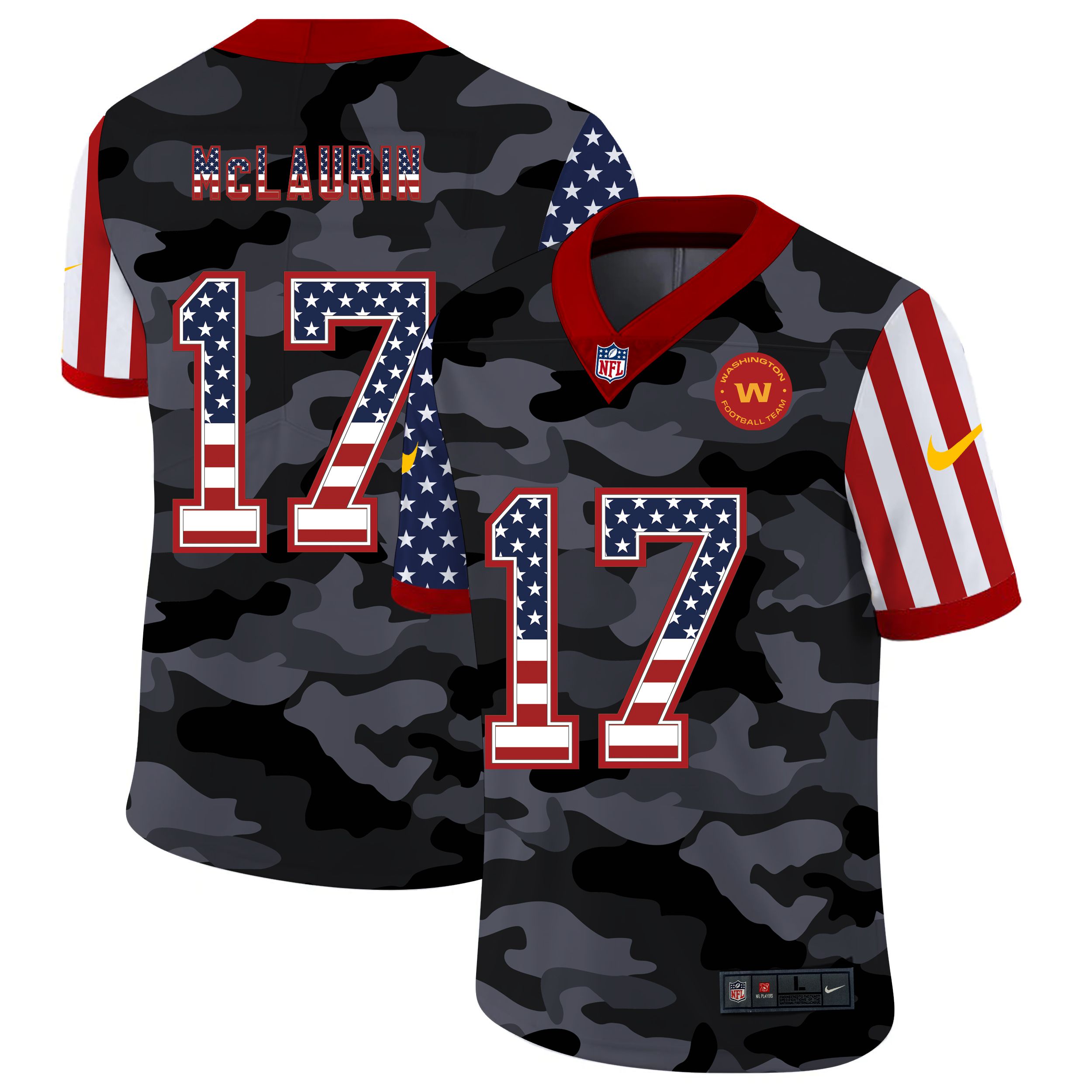 Men Washington Redskins #17 Mclaurin 2020 Nike USA Camo Salute to Service Limited NFL Jerseys